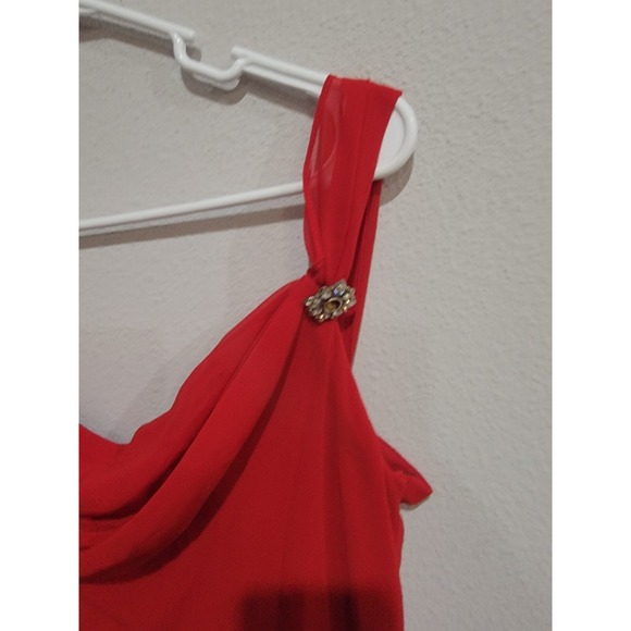 Vintage 90s Red Long Maxi Sleeveless Slip Dress Formal Evening 2XL USA Made - Picture 6 of 10